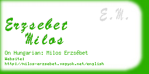 erzsebet milos business card
