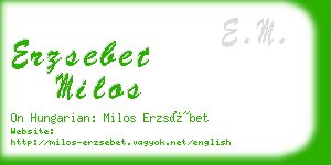 erzsebet milos business card